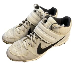 Nike Alpha Huarache Varsity Mid Baseball Cleats MEN'S 12 AO7956 002 Grey & Black